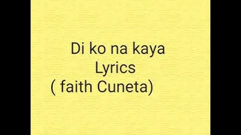 Winter Sonata ( Di ko na kaya) lyrics faith cuneta
