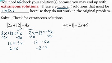 Solving Absolute Value Equations with Extraneous Solutions