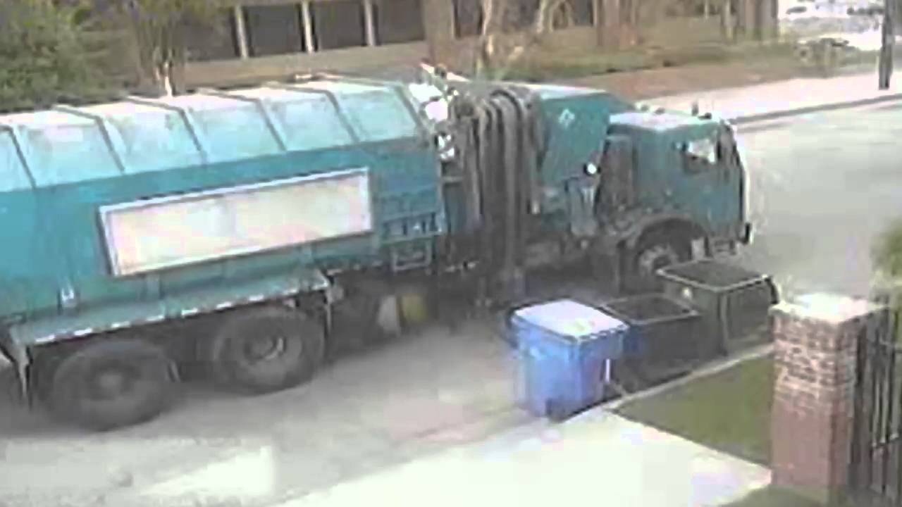 Garbage Truck Breaks Trash Can and Makes a Mess 🫣 #fyp #foryou #garba, Truck