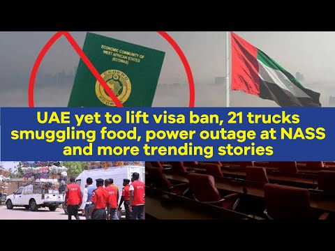 UAE yet to lift visa ban, 21 trucks ‘smuggling food, power outage at NASS and more trending stories