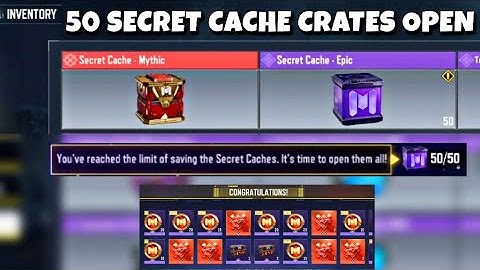 50 SECRET CACHE CRATES SAVED UP IN COD MOBILE MAX LIMIT 50 SECRET CACHE CRATES OPENING IN CODM 2025