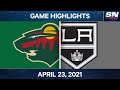 NHL Game Highlights | Wild vs. Kings – Apr. 23, 2021