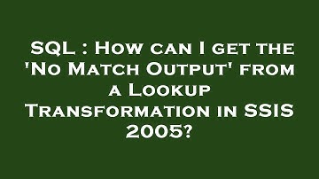 SQL : How can I get the 