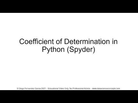 Linear Regression. Coefficient of Determination in Python (Spyder)