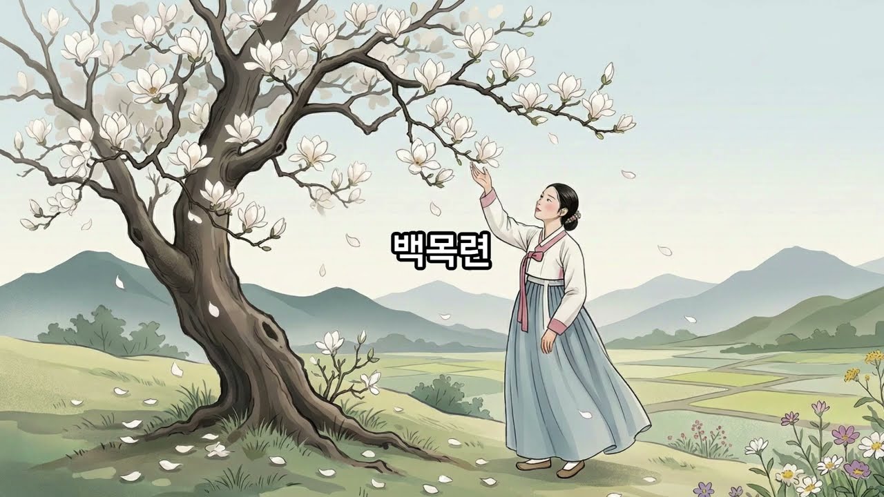 "백목련" 지지 마셔요, 흰 목련 꽃 한 송이여