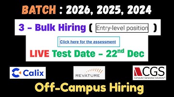 😮Test is Live 2025 | Direct Test Hiring 2025 | 2026, 2025 Batch Hiring Off Campus