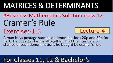 Application of cramer