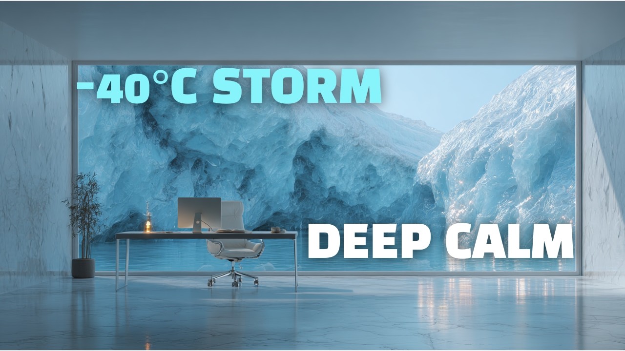 Arctic Storm vs Deep Calm ❄️ Study in the Ice Glass Fortress | 3H Focus Ambient Music