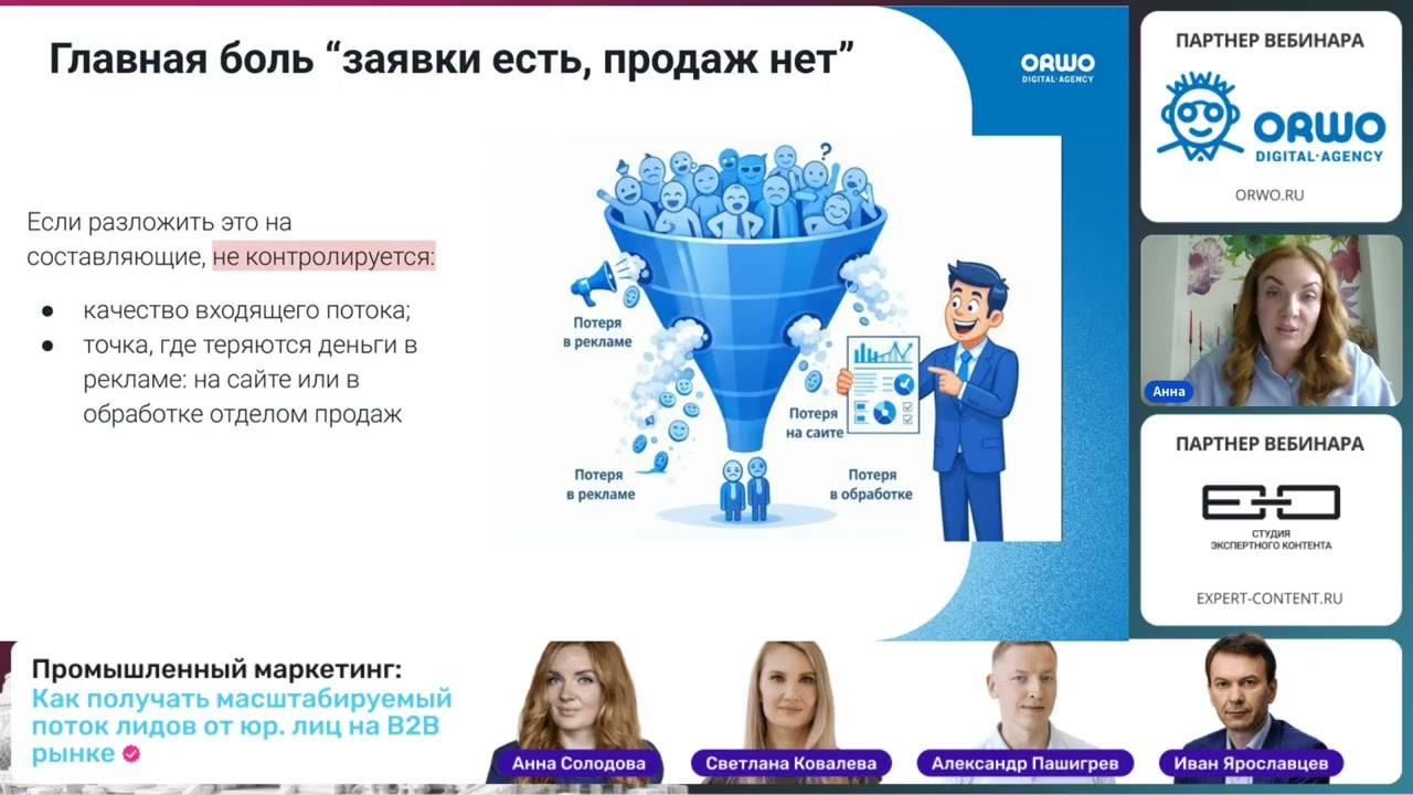 Солодова Анна - Дыры в B2B-воронке: почему реклама идёт, а продаж с сайта нет