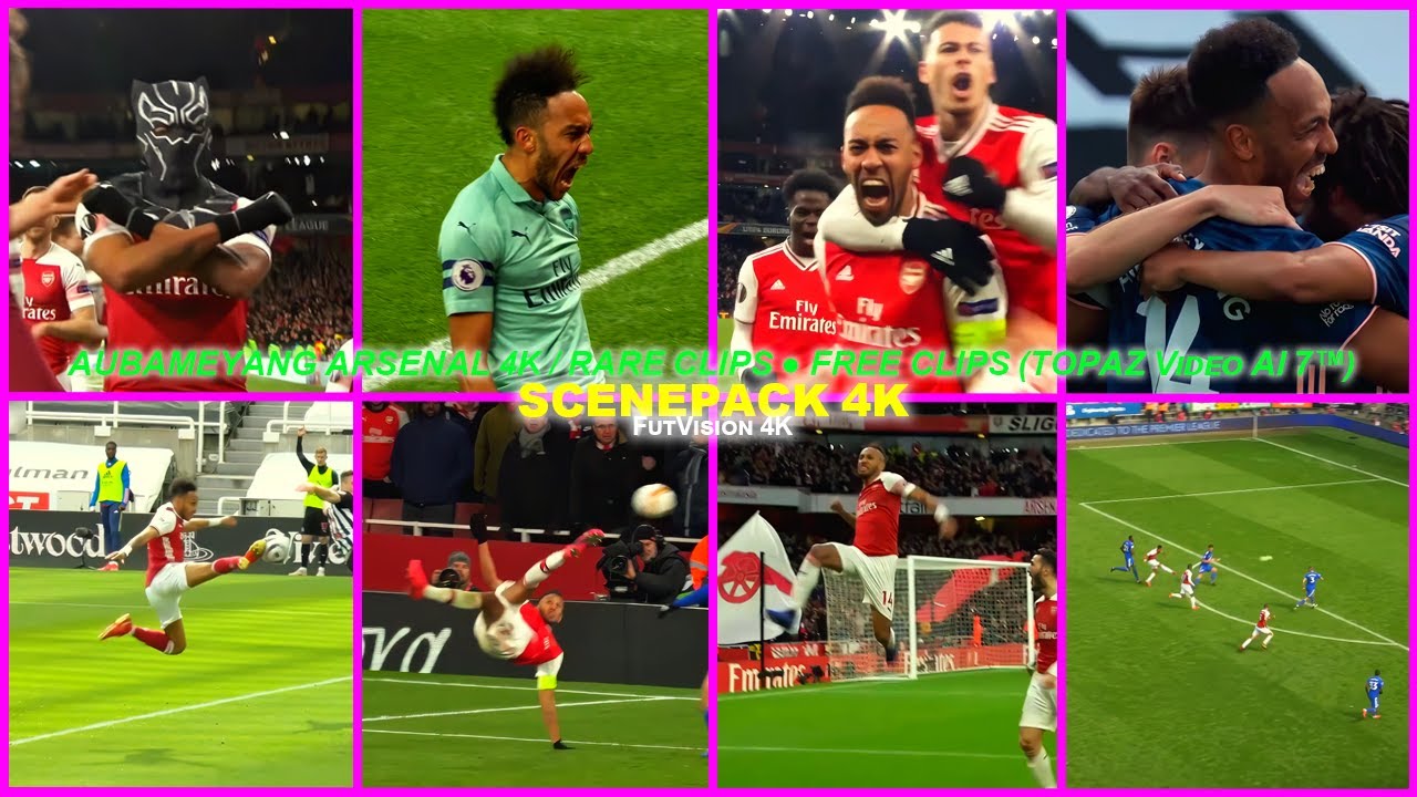 Aubameyang Arsenal 4K / RARE CLIPS ● FREE CLIPS ● SCENEPACK 4K ( TOPAZ Video AI 7™ )