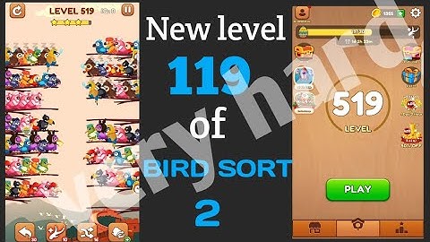 New level 519 of bird sort 2. hardness 101%. (must watch).