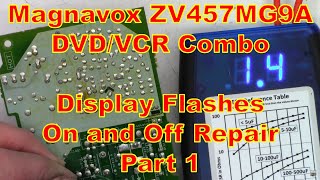 Magnavox ZV457MG9A from New York City. Display flashes and other VCR problems repaired. Part 1 of 2