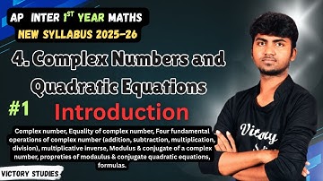 Complex Numbers and Quadratic Equations class 11 | Chapter 4 class 11 maths introduction telugu |