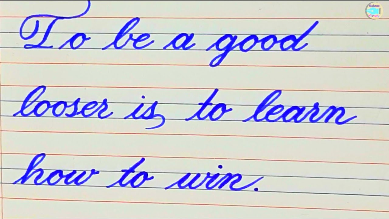 Beautiful Cursive handwriting with gel pen | in four lines | Improve ...