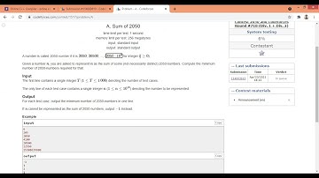 Codeforces Round 718 | Sum of 2050 | A | Div 1 and Div 2 | Code with explanation | Contest 2050