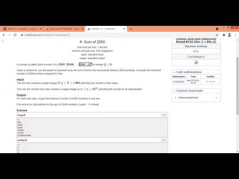 Codeforces Round 718 | Sum of 2050 | A | Div 1 and Div 2 | Code with explanation | Contest 2050