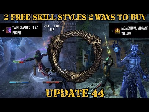 ESO skill styles momentum vibrant yellow twin slashes lilac purple - YouTube