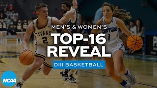 Top-16 seeds in DIII men's & women's basketball, right now