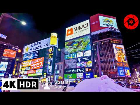 Exploring Sapporo's Underground & Red Light District // 4K HDR Spatial Audio