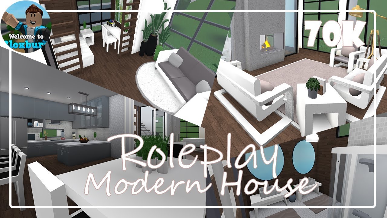 Roblox Roleplay Modern House Bloxburg 70k Youtube - roblox bloxburg 70k house