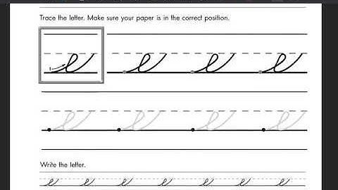 Lowercase Cursive e - Beginning Cursive 6