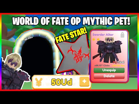Anime Clickers NEW WORLD OF FATE PORTAL! I got the NEW *SUPER OP MYTHIC* PET ABSOLUTELY INSANE STAT!