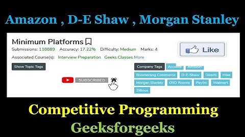 Minimum Platforms | Minimum Number of Platforms Required for a Railway station | geeksforgeeks
