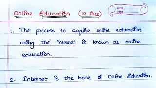 10 Lines Essay on Online Education | Essay writing