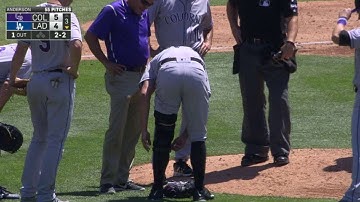 COL@LAD: Anderson leaves the game with an injury