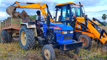 Eicher 551Range power plus tractor with loaded trolley pulling | John Deere tractor power | #CFV |