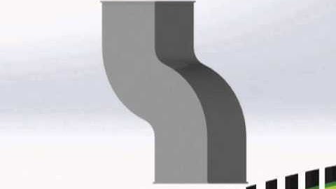 RADIUS OFFSET RECTANGULAR DUCT// DESVIO DESFASE RADIAL DUCTO RECTANGULAR