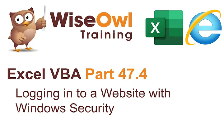 Excel VBA Introduction Part 47.4 - Logging in to a Website with Windows Security