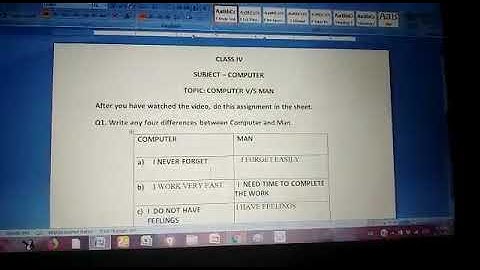 CLASS IV assignment answers