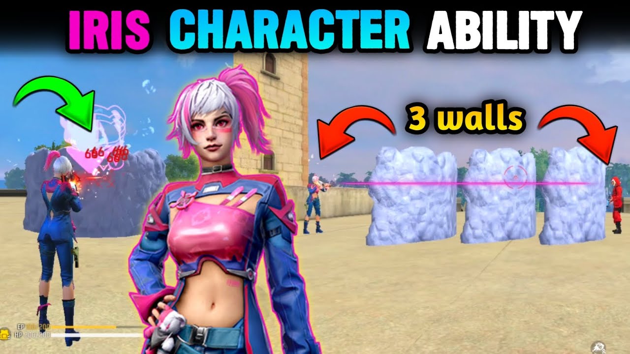 NEW CHARACTER IRIS COMPLETE ABILITY TEST - GARENA FREE FIRE - YouTube