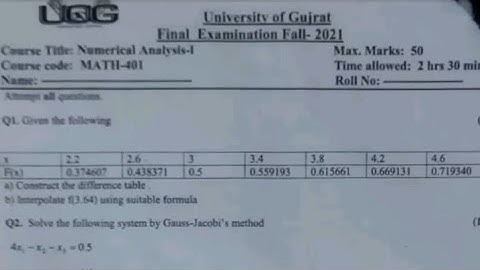 Numerical Analysis // Solution of past papers of Numerical Analysis @mbmathematics