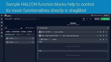 drag&bot - Using ©MVTec HALCON computer vision with flexible industrial robots and cobots