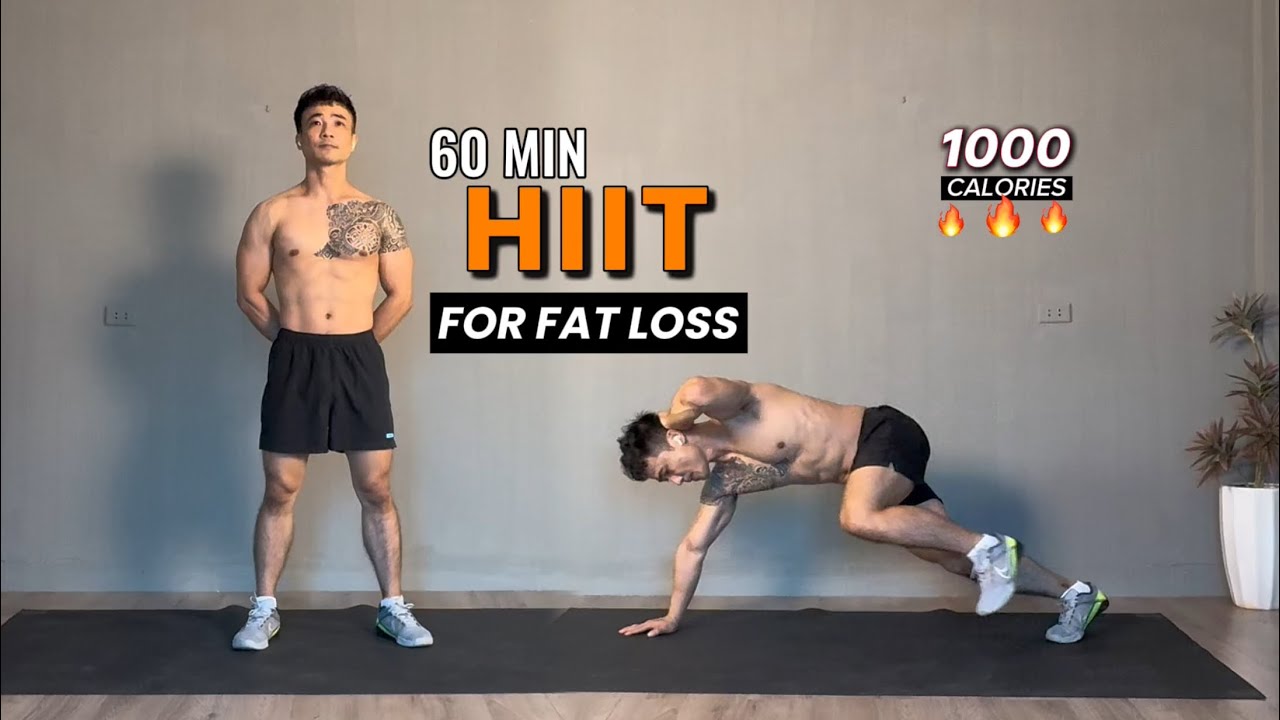 60 Min FULL BODY HIIT WORKOUT for FAT LOSS ( High Calorie Burning ...