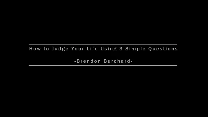 Mimic Recording of Brendon Burchard's "How to Judge Your Life Using 3 Simple Questions"