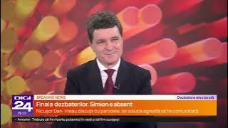 Candidatul independent Nicușor Dan la Digi24. George Simion nu a venit la dezbatere