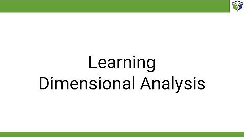 Learning Dimensional Analysis: Introduction (1/5)
