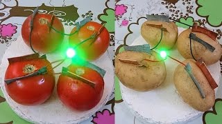 How to Produce Electricity using Tomato and Potato by Navin Khambhala #crazyNK 767,892 views 8 years ago 2 minutes, 58 seconds