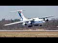 Crosswind Landing Volga Dnepr IL-76 Arrival + Departure | Hamilton