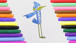 Regular Show Mordecai Coloring Page for Kids, Coloring Book