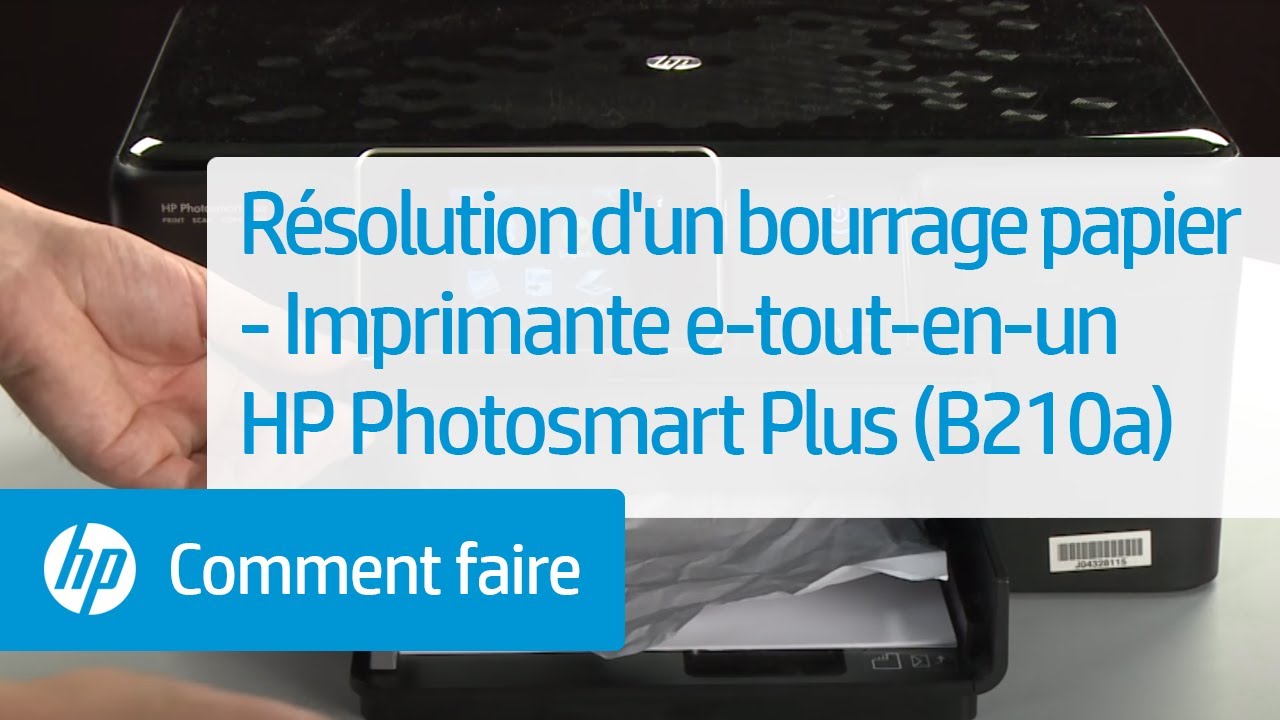 Résolution d'un bourrage papier - Imprimante e-tout-en-un HP Photosmart Plus (B210a) - YouTube