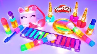 Play Doh Unicorn Makeup Set How to Make Eyeshadow Lipstick 💄 Nail Polish 💅 with Play Doh for Kids screenshot 5