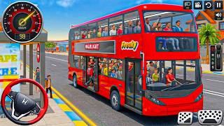 Modern City Bus Driver 3D Game: Double Decker city School Bus pick drop simulator - android gameplay screenshot 4