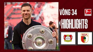 Highlights Bayer Leverkusen - Augsburg | Không thể ngăn cản Xabi Alonso có mùa giải bất bại