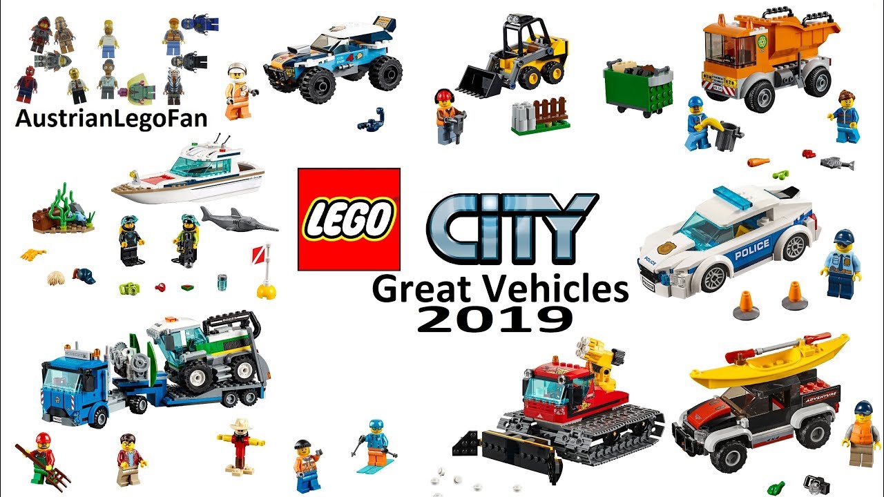 Lego City Great Vehicles 2019 Compilation Of All Sets - Youtube