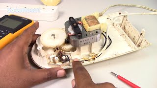 Como probar y reparar las partes de una maquina abrelatas usando el multimetro digital (parte 3)