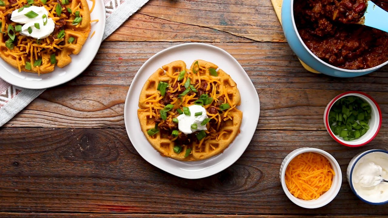 Cornbread Waffles And Chili Bar • Tasty